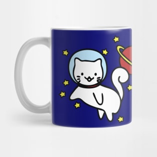 Cat Space Traveler among stars and planet Mug